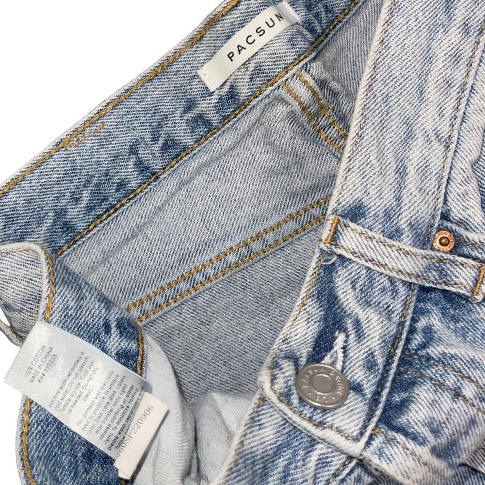 PacSun Butterfly High Rise Flare Bootcut Denim Jeans 27 Light Wash Y2K Cowgirl - Picture 3 of 4